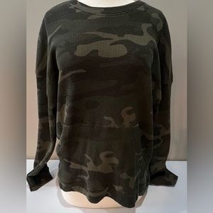 NWT Anthropologie Camo Knit Top Size M